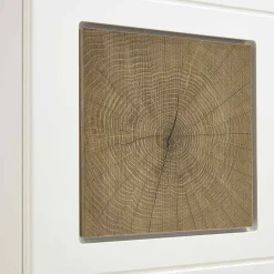 Wohnwand Vitrine in Weiß Eiche - Lisepio