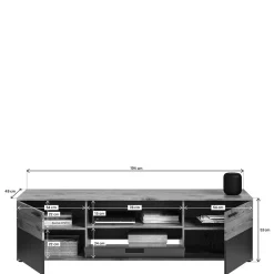 Wohnwand Wohnkombination - 251 cm breit - Lucios (dreiteilig)