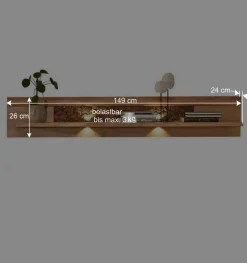 Wohnwand Wohnzimmer-Möbel Set - Cassna (dreiteilig)