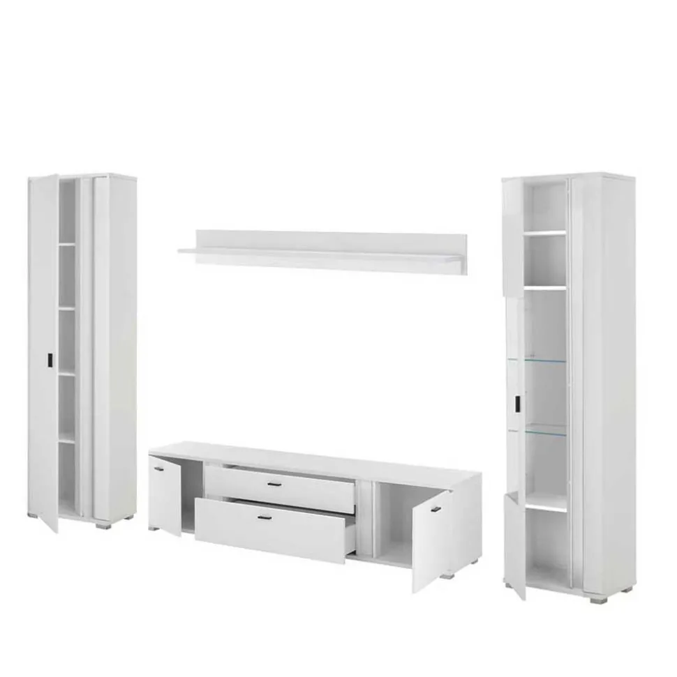 Wohnwandmöbel mit LED Licht Set - Tirol (vierteilig)