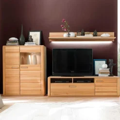 Wohnzimmer Anbauwand Athias aus Kernbuche (dreiteilig)