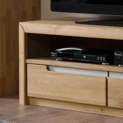 Wohnzimmer Anbauwand Croconia aus Wildeiche Massivholz (dreiteilig)