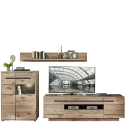 Wohnzimmer Anbauwand Holz Look - Zelio (dreiteilig)