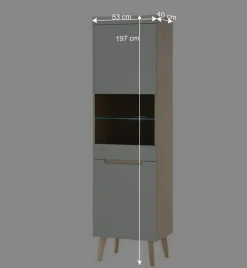 Wohnzimmer Anbauwand im Skandi Design - Armina (vierteilig)