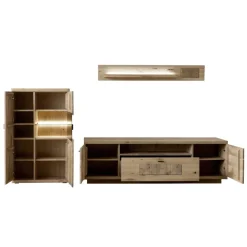 Wohnzimmer Anbauwand in Asteiche Hell - Losiamos (dreiteilig)