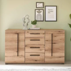 Wohnzimmer Anbauwand in Eiche - Brocus (dreiteilig)