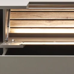 Wohnzimmer Anbauwand in Grau - Teorina (dreiteilig)