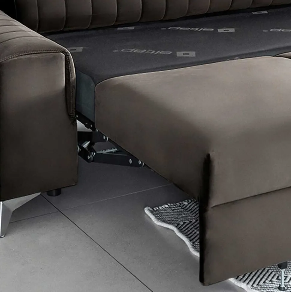 Wohnzimmer Ausziehsofa in Dunkelbraun - Wega