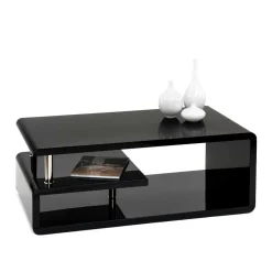 Wohnzimmer Couchtisch in Schwarz hochglänzend - Jusip