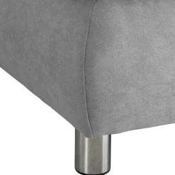 Wohnzimmer Eckcouch in Hellgrau mit Chrom - Oraina