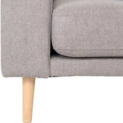 Wohnzimmer Ecksofa in Hellgrau mit Buche - Lelyo