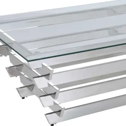 Wohnzimmer Glastisch mit Designgestell - Ludo