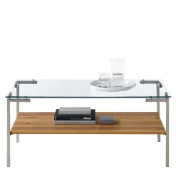 Wohnzimmer Glastisch mit Vierfußgestell - Habic