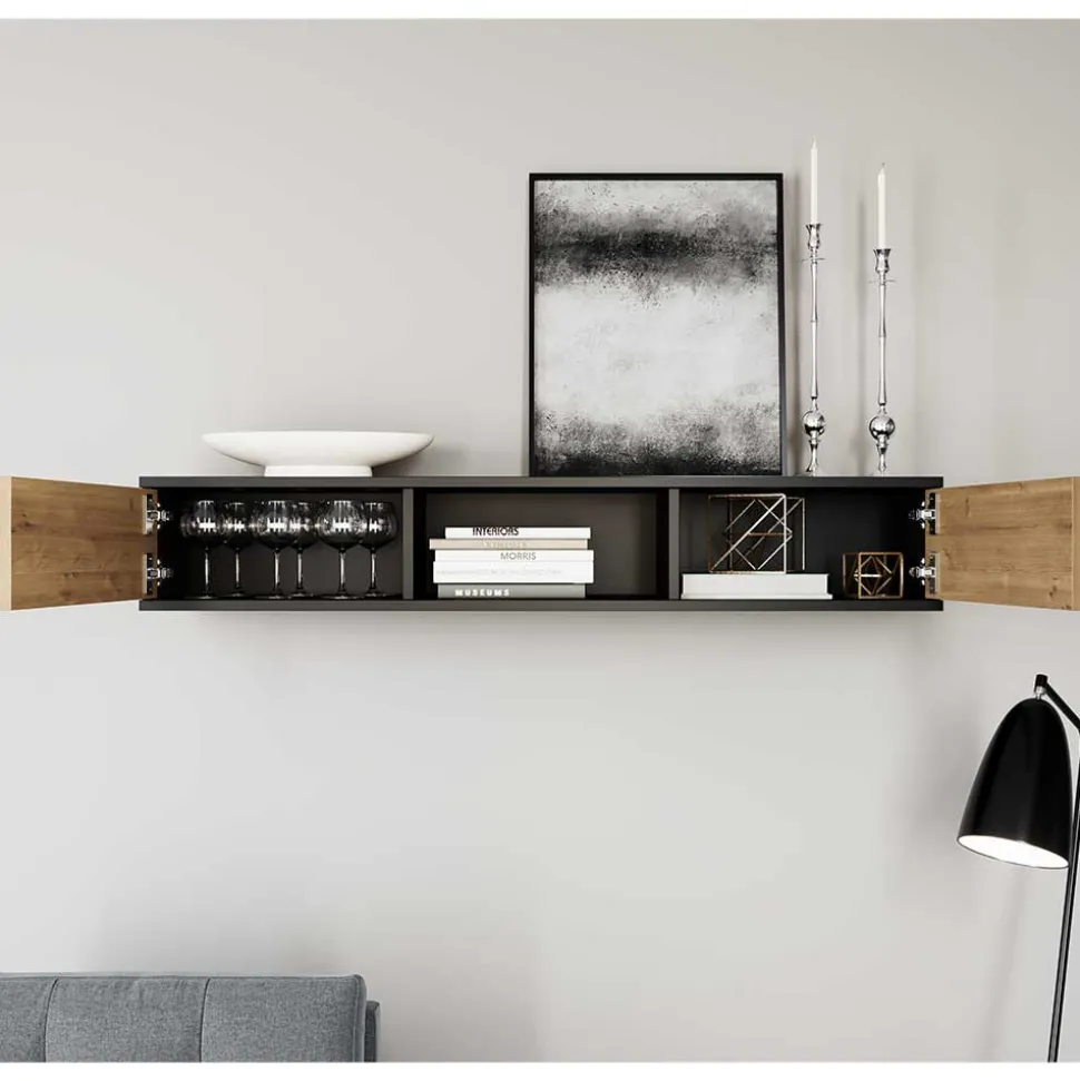 Wohnzimmer Hängeschrank mit zwei Türen & Fach - Cavan