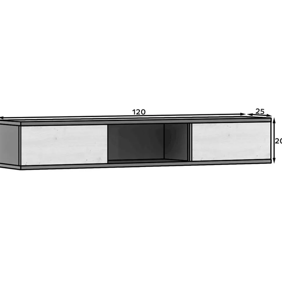 Wohnzimmer Hängeschrank mit zwei Türen & Fach - Cavan