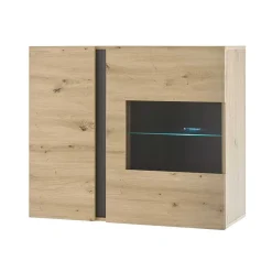 Wohnzimmer Hängeschrank mit Glas Einsatz 2-türig - Lairian