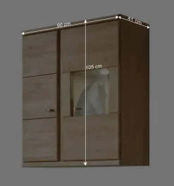 Wohnzimmer Hängevitrine Smonia aus Wildeiche Bianco