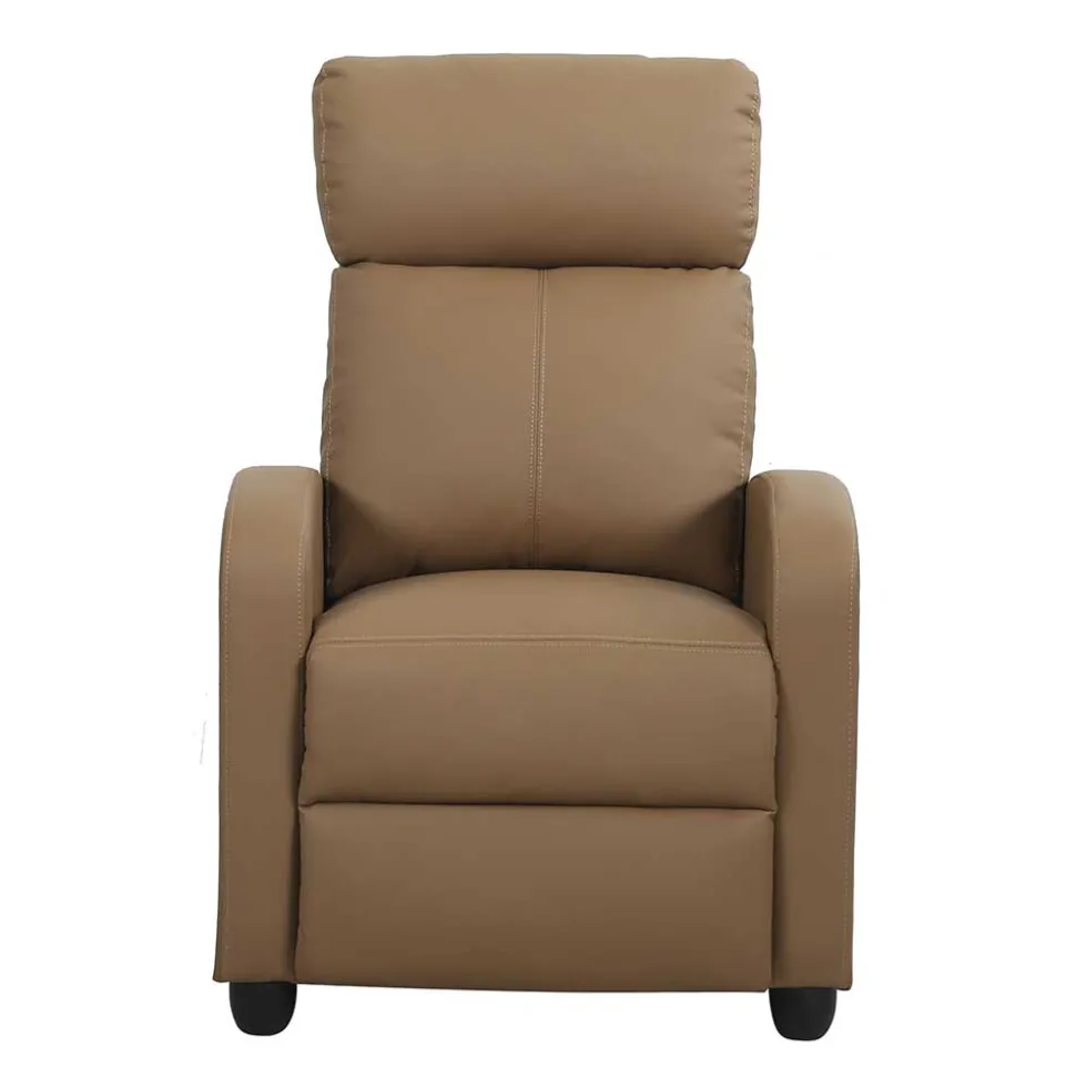 Wohnzimmer Kunstledersessel in Hellbraun - Ulnero