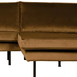 Wohnzimmer L Couch in Honigfarben Samt - Saguan