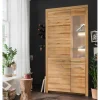 Wohnzimmer Massivholzschrank mit Glas Einsatz - Loitons