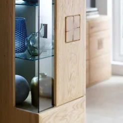 Wohnzimmer Möbel Kombi Pontros in Eiche Bianco (vierteilig)