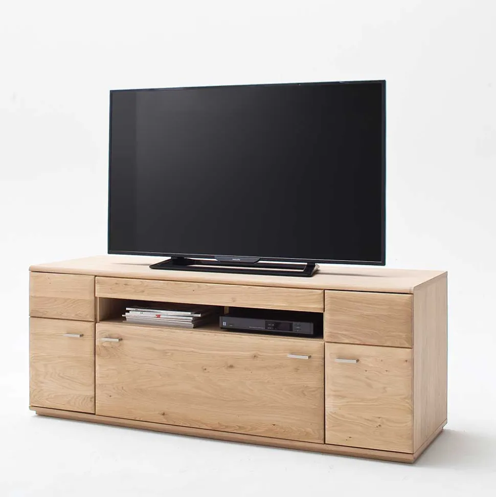 Wohnzimmer Möbel Kombi Pontros in Eiche Bianco (vierteilig)