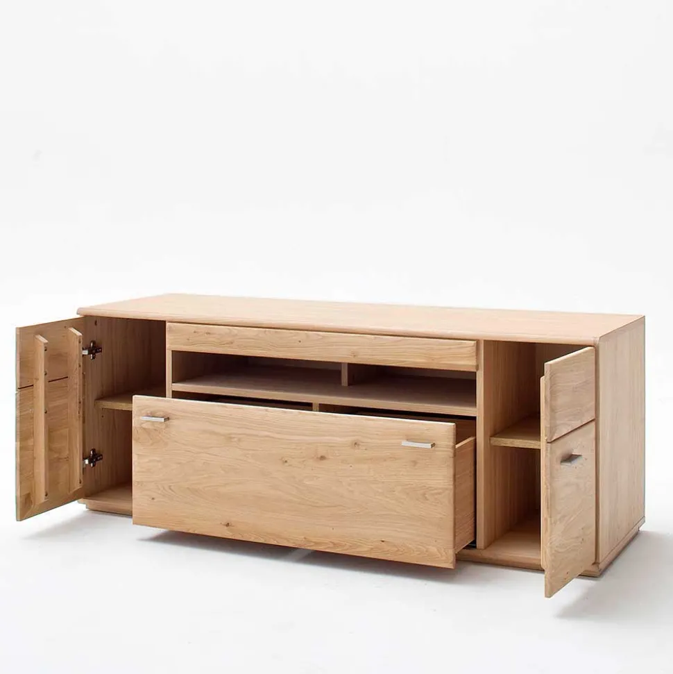 Wohnzimmer Möbel Kombi Pontros in Eiche Bianco (vierteilig)