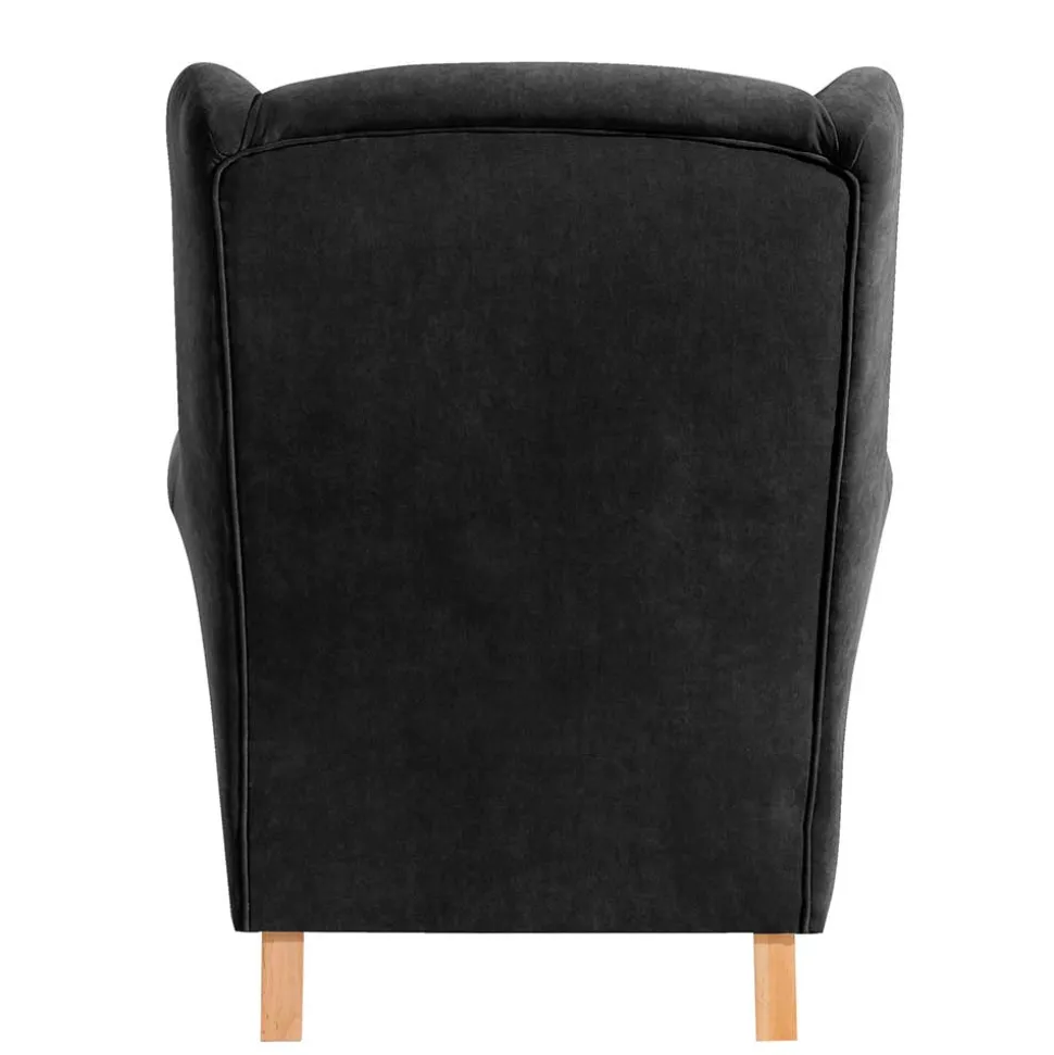 Wohnzimmer Ohrensessel in Schwarz - Lirionica