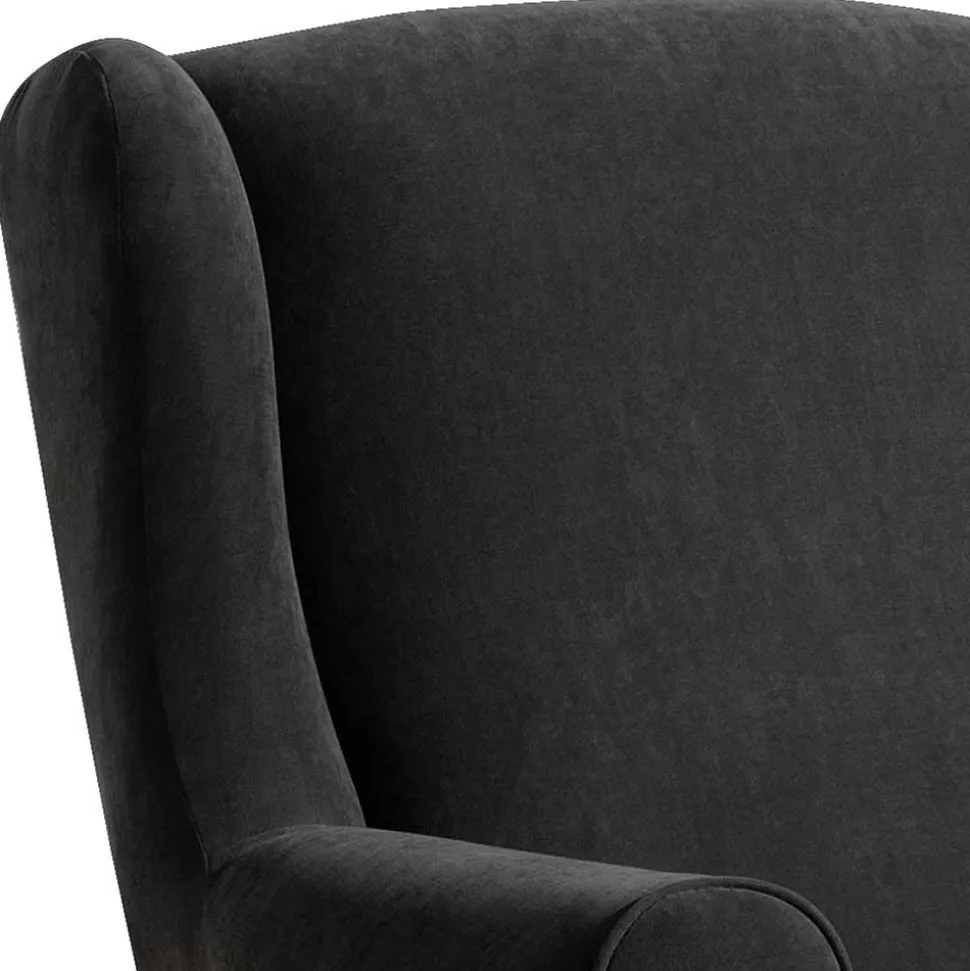 Wohnzimmer Ohrensessel in Schwarz - Lirionica