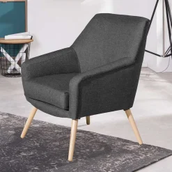 Wohnzimmer Polstersessel in Dunkelgrau - Rubin