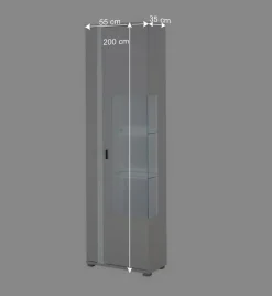 Wohnzimmer Schrank & Regal Set in Weiß - Tirol (vierteilig)