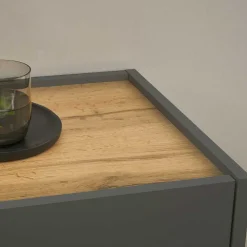 Wohnzimmer Schrank Kombi in Anthrazit - Ahilav (sechsteilig)