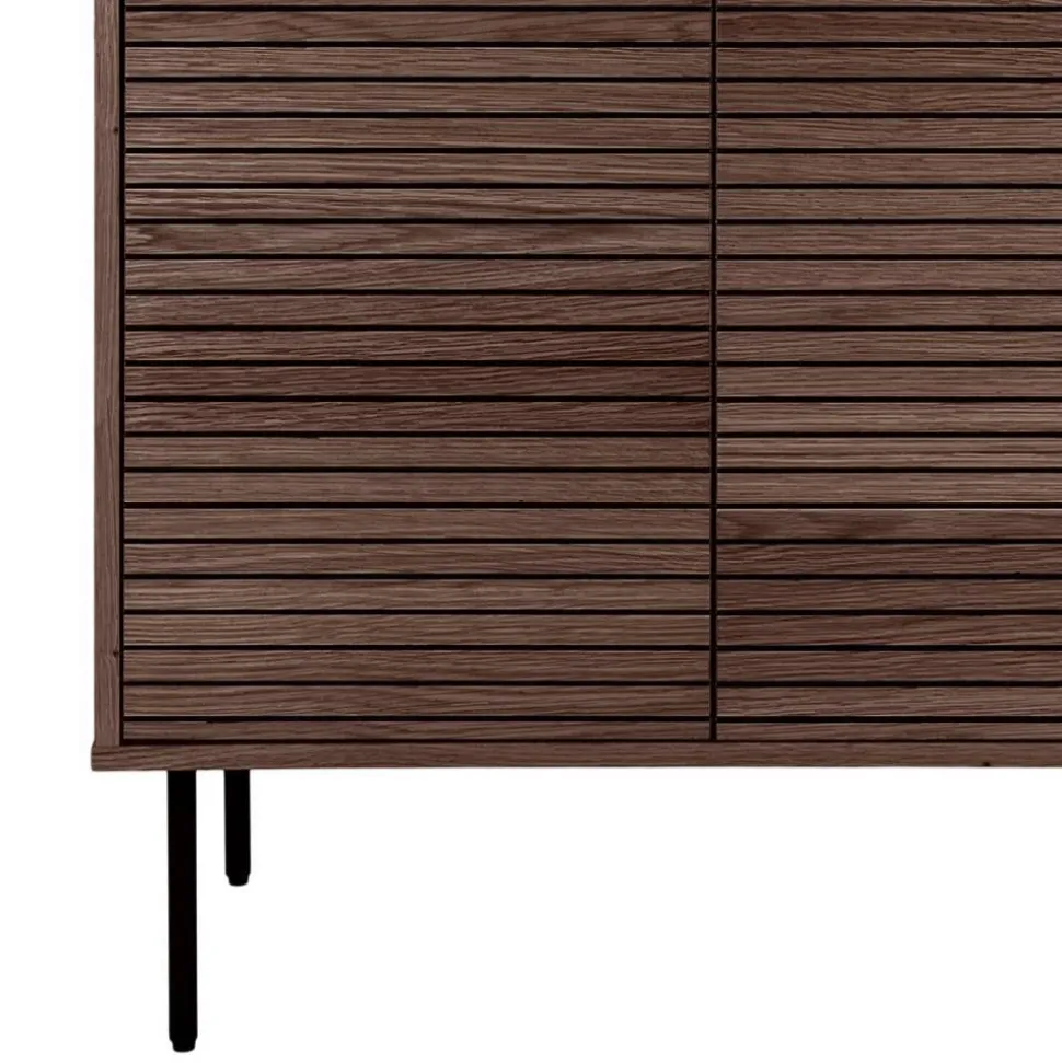 Wohnzimmer Schrank mit dunklem Furnier in Braun - Wega