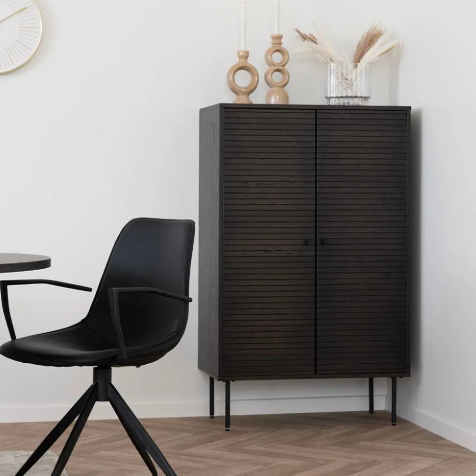 Wohnzimmer Schrank mit dunklem Furnier in Braun - Wega