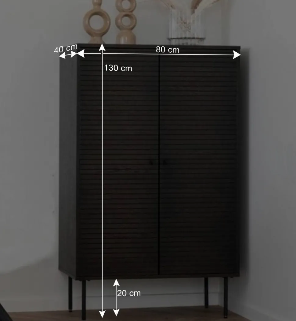 Wohnzimmer Schrank mit dunklem Furnier in Braun - Wega