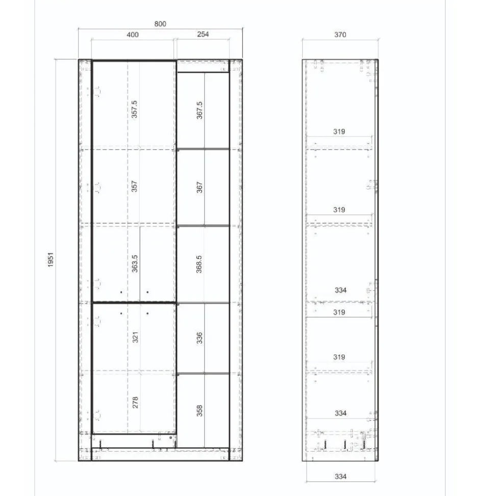 Wohnzimmer Schrank mit fünf offenen Fächern - Adejano