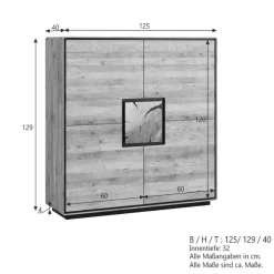 Wohnzimmer Schrank mit Hirnholz Applikation - Shipper
