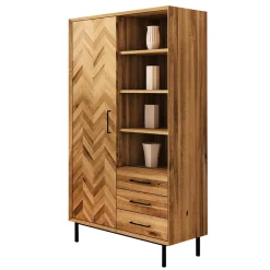 Wohnzimmer Schrank mit Tür Fischgrät Optik - Kerfa