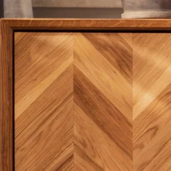 Wohnzimmer Schrank mit Tür Fischgrät Optik - Kerfa