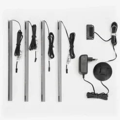 Wohnzimmer Schrank Set in Hellgrau & Zinneiche - Lioscas (vierteilig)