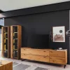 Wohnzimmer Schränke aus Wildeiche & Metall - Flacona (dreiteilig)