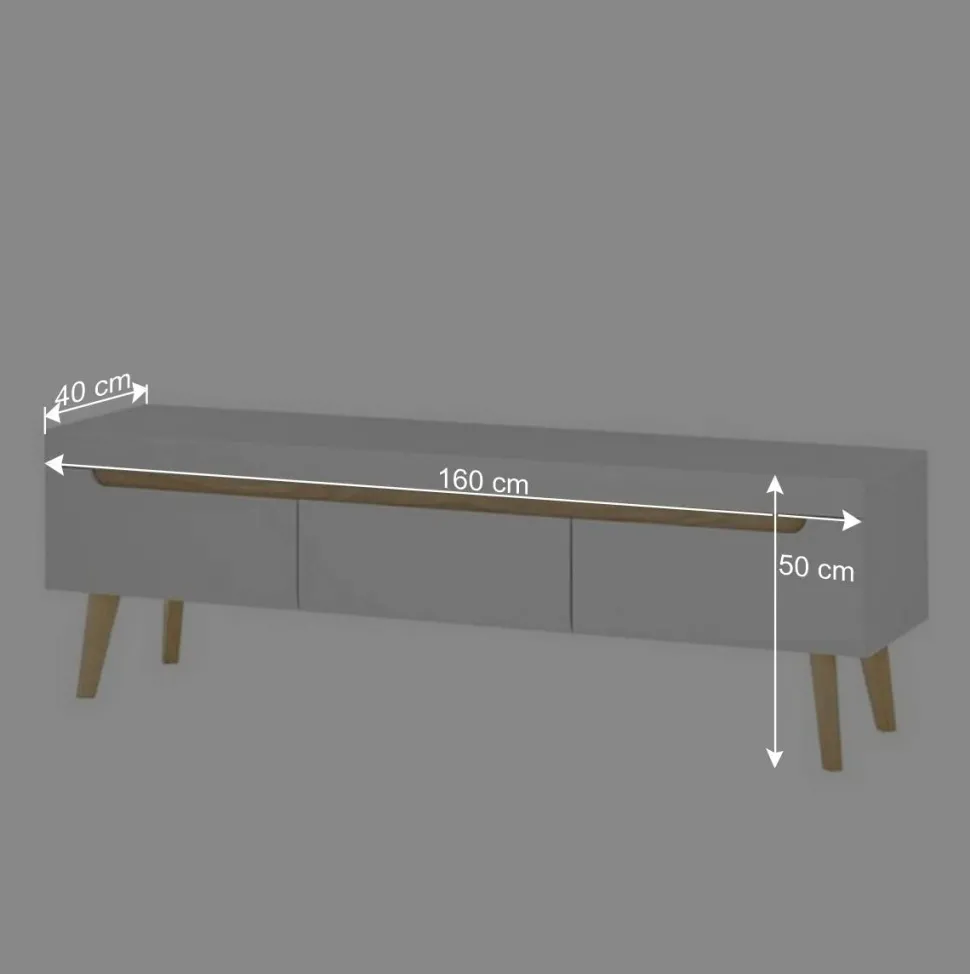 Wohnzimmer Schränke und Wandboard Set - Ginko (vierteilig)