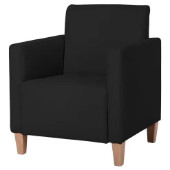 Wohnzimmer Sessel aus Kunstleder in Schwarz - Zykla