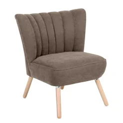 Wohnzimmer Sessel in Beigegrau Velours - Vomano