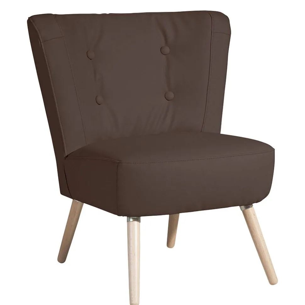 Wohnzimmer Sessel in Braun Kunstleder - Hippa