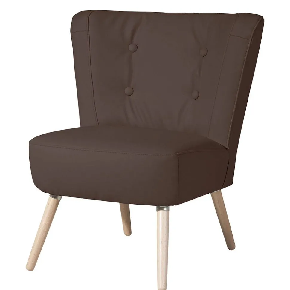 Wohnzimmer Sessel in Braun Kunstleder - Hippa