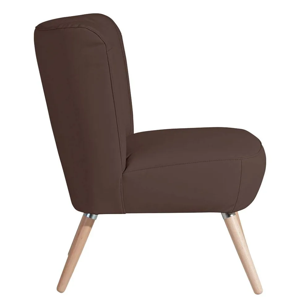 Wohnzimmer Sessel in Braun Kunstleder - Hippa