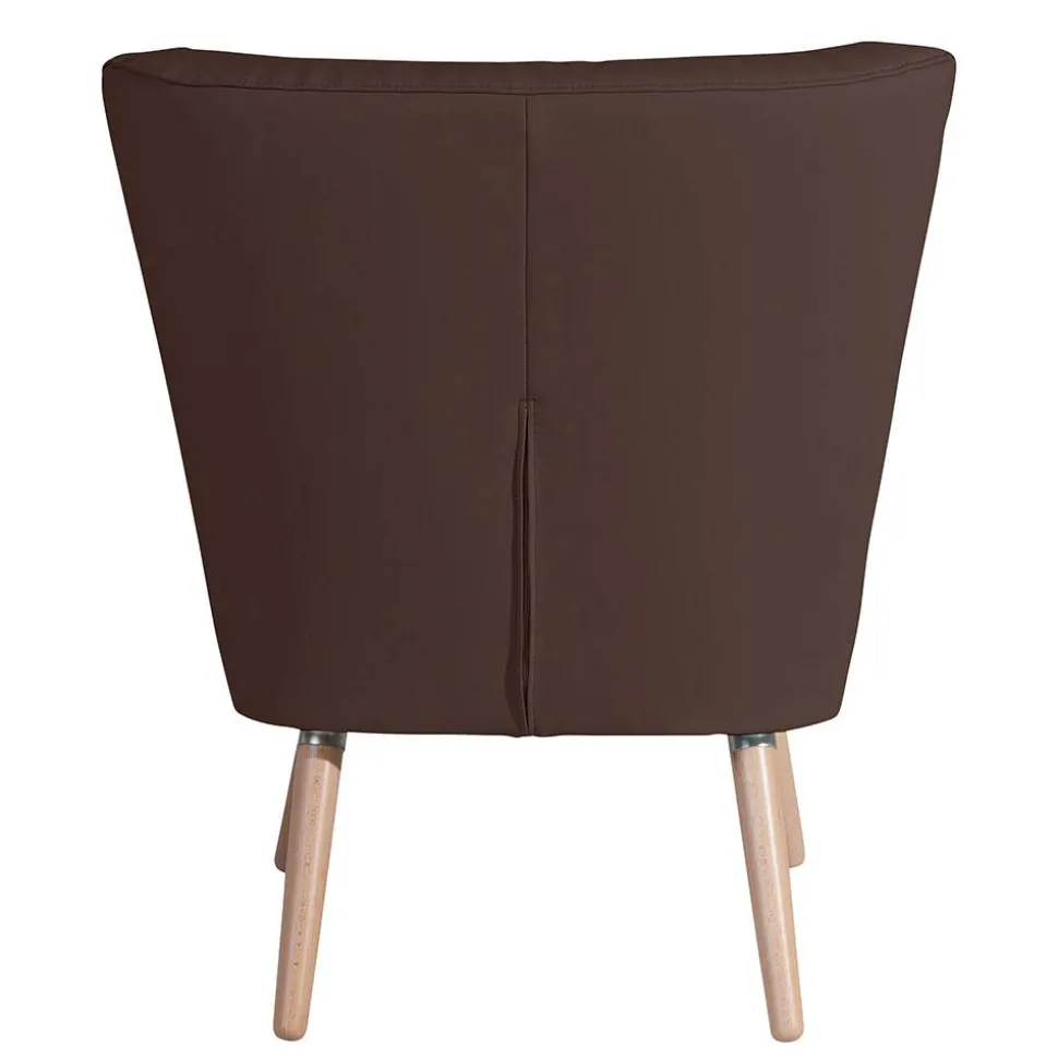 Wohnzimmer Sessel in Braun Kunstleder - Hippa