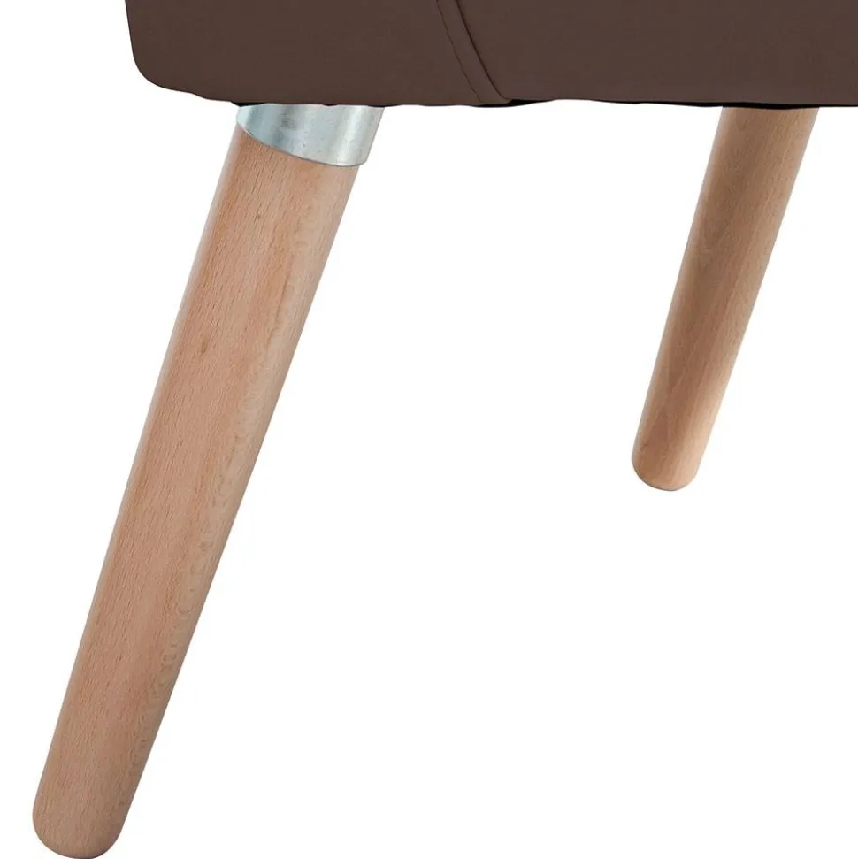 Wohnzimmer Sessel in Braun Kunstleder - Hippa