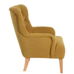 Wohnzimmer Sessel in Gelb Veloursbezug - Rosario